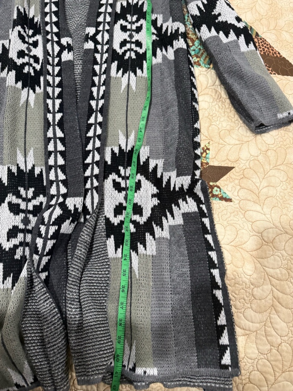 Rock & Roll Denim Women's Southwestern Print Duster Cardigan size L - Picture 6 of 9